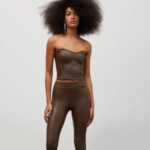 Aritzia brown leather set